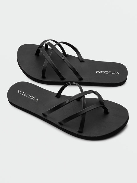 Volcom Women's New School II Sandals Black Out