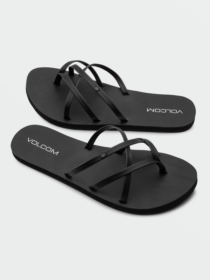 Volcom Women's New School II Sandals Black Out