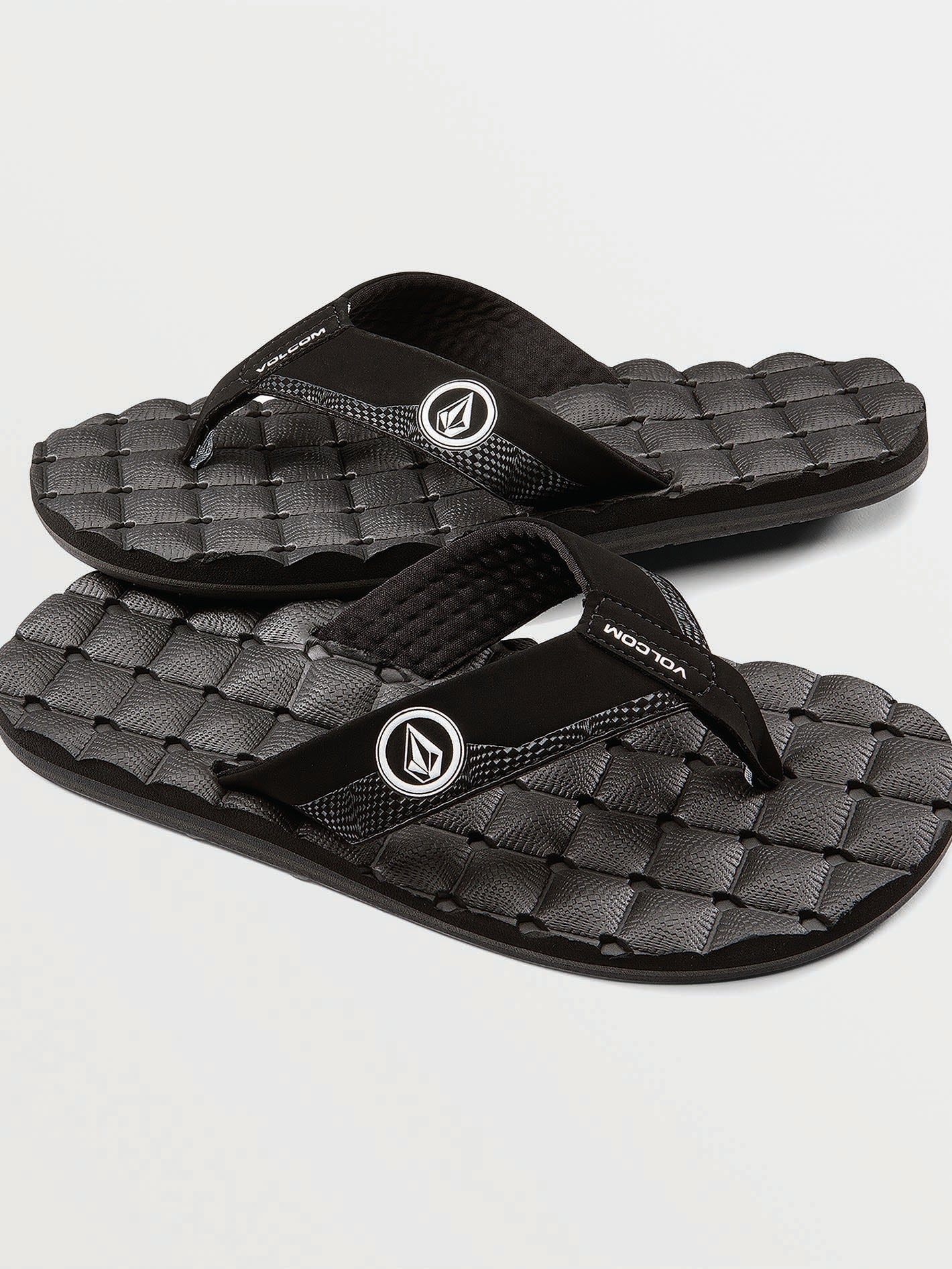 Volcom Big Kids' Recliner Sandals Black/White