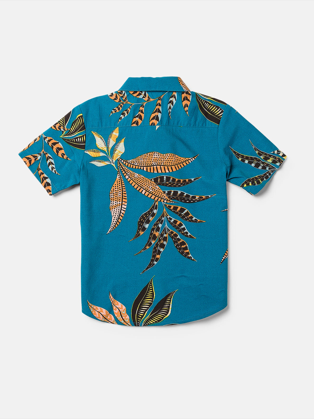 Little Boys Paradiso Floral Short Sleeve Shirt - Ocean Teal