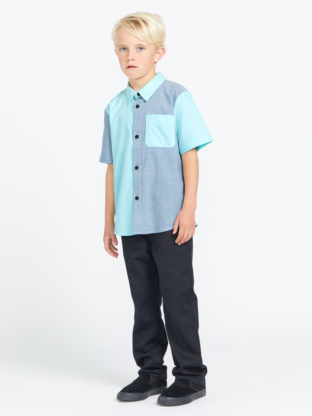 Little Boys Satostone Short Sleeve Shirt - Crete Blue