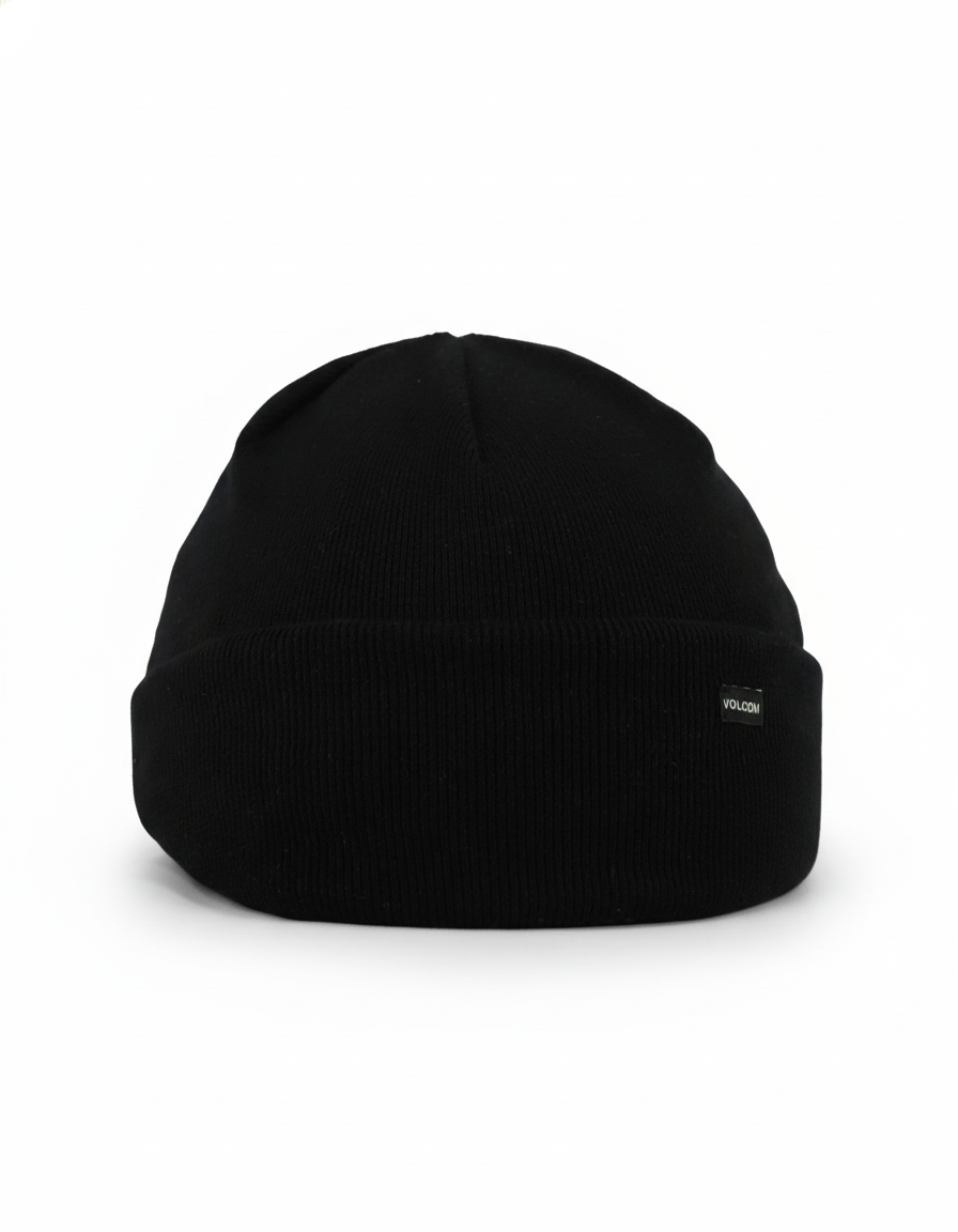 The Volcom x Anti Ordinary A2 Beanie Helmet Outer is a plain black knit beanie with a folded brim and Volcom logo tag—ideal for pairing with your A2 Helmet or adding comfort under any helmet frame.