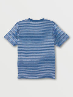 Static Stripe Crew Short Sleeve Shirt - Aged Indigo (A0112302_AIN) [B]