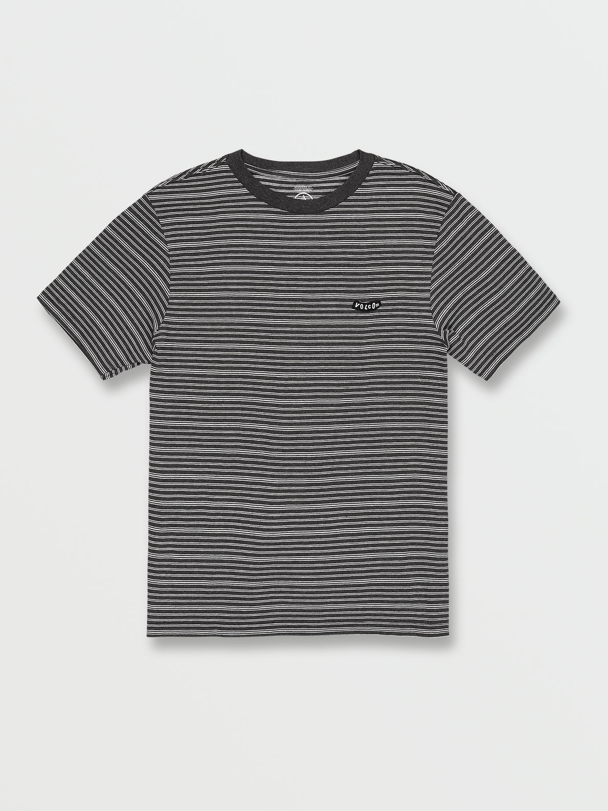 Static Stripe Crew Short Sleeve Shirt - Black (A0112302_BLK) [F]