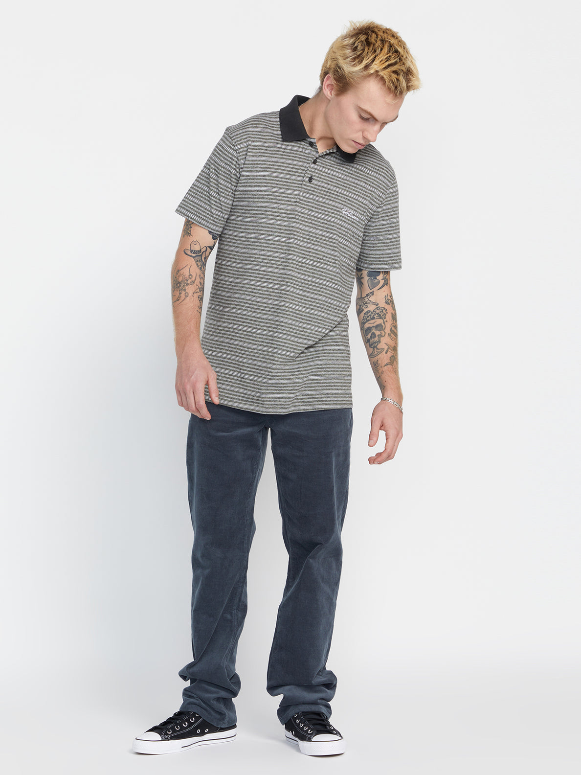 Static Stone Polo Short Sleeve Shirt - Stealth (A0132300_STH) [30]