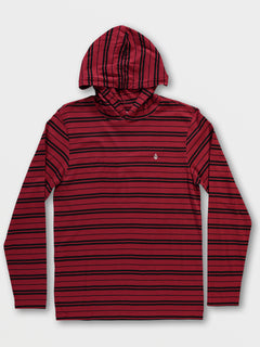 Parables Striped Hooded Shirt - Rio Red