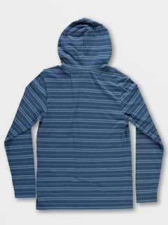Parables Striped Hooded Shirt - Wrecked Indigo