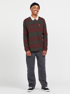 Sumpter Polo Long Sleeve Shirt - Mahogany (A0332200_MAH) [B]