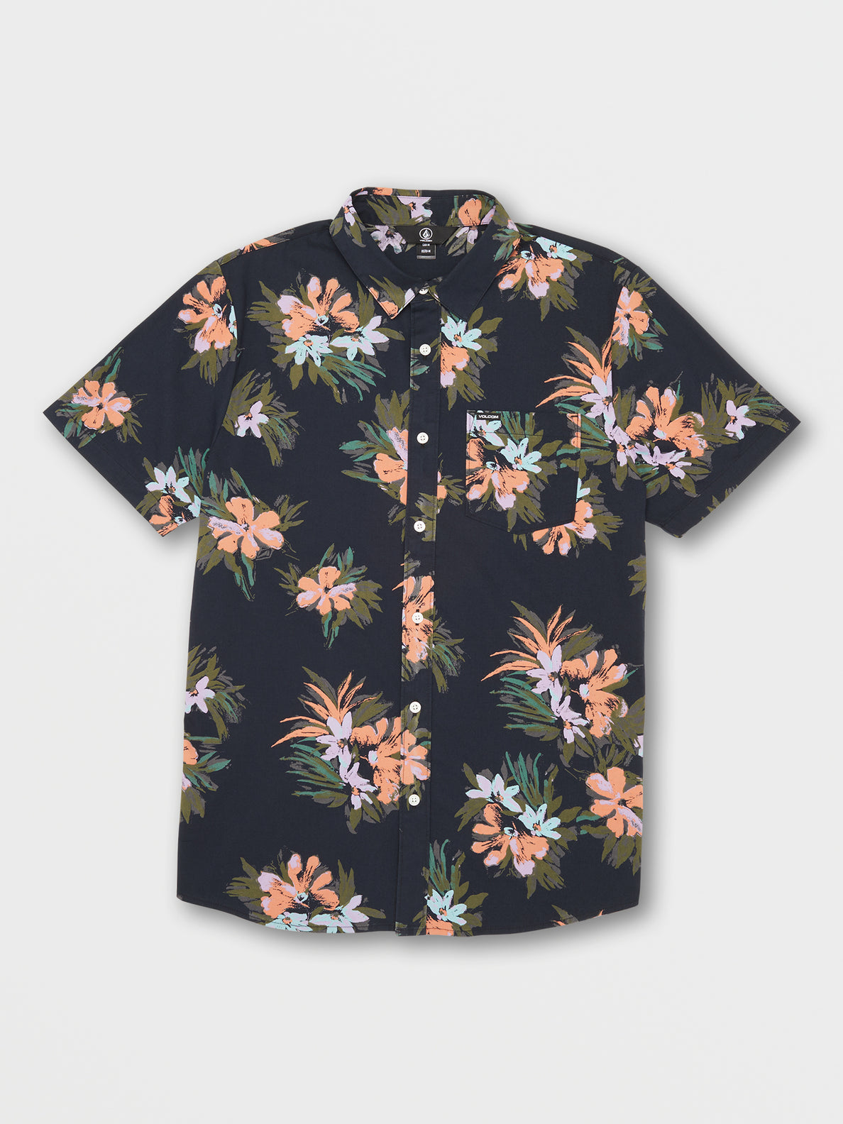 Warbler Short Sleeve Shirt - Black Floral Print