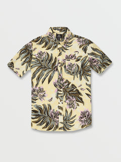 Marble Floral Short Sleeve Shirt - Dawn Yellow (A0412308_DNY) [F]