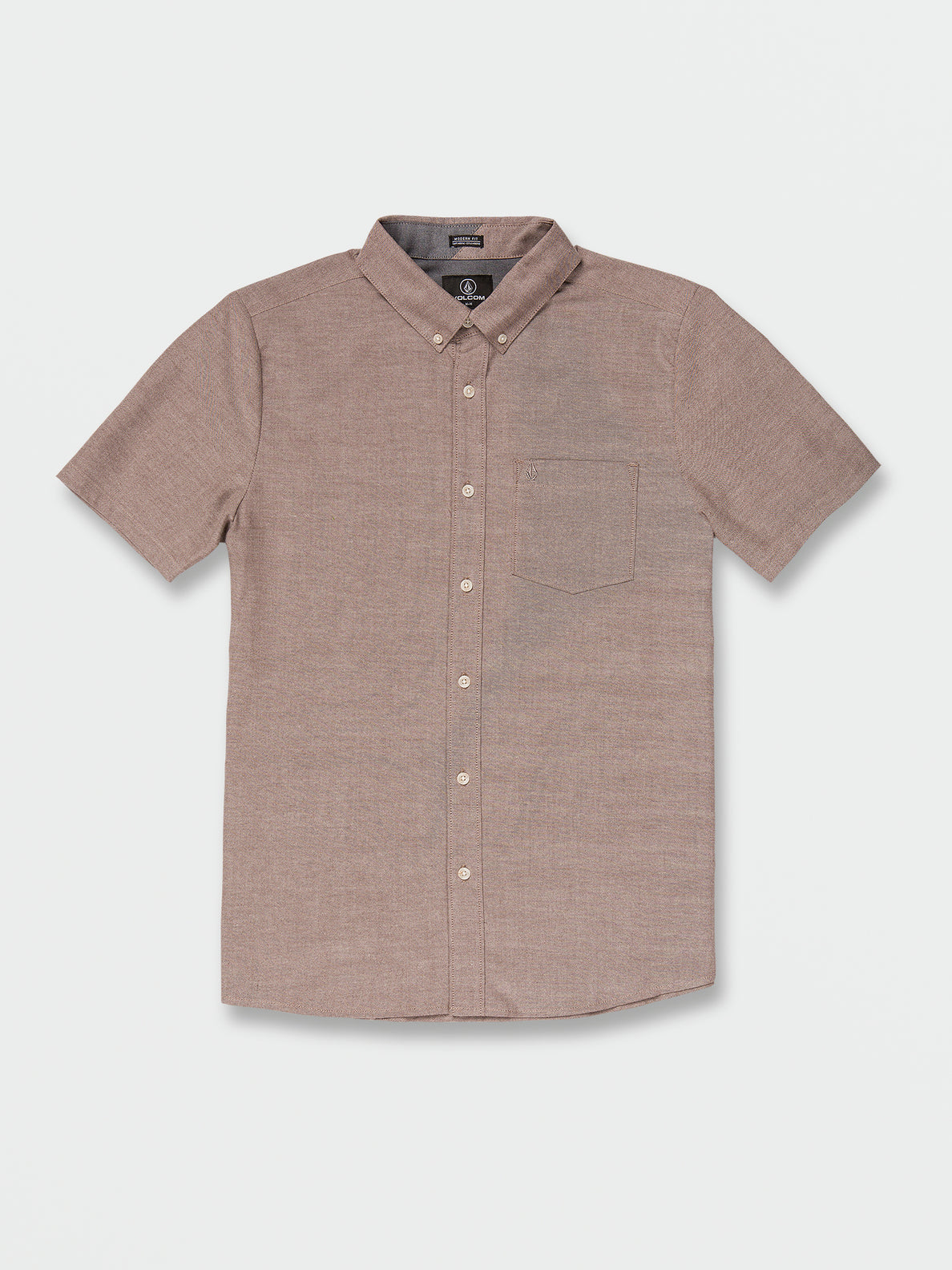 Everett Oxford Short Sleeve Shirt - Mahogany (A0432205_MAH) [F]