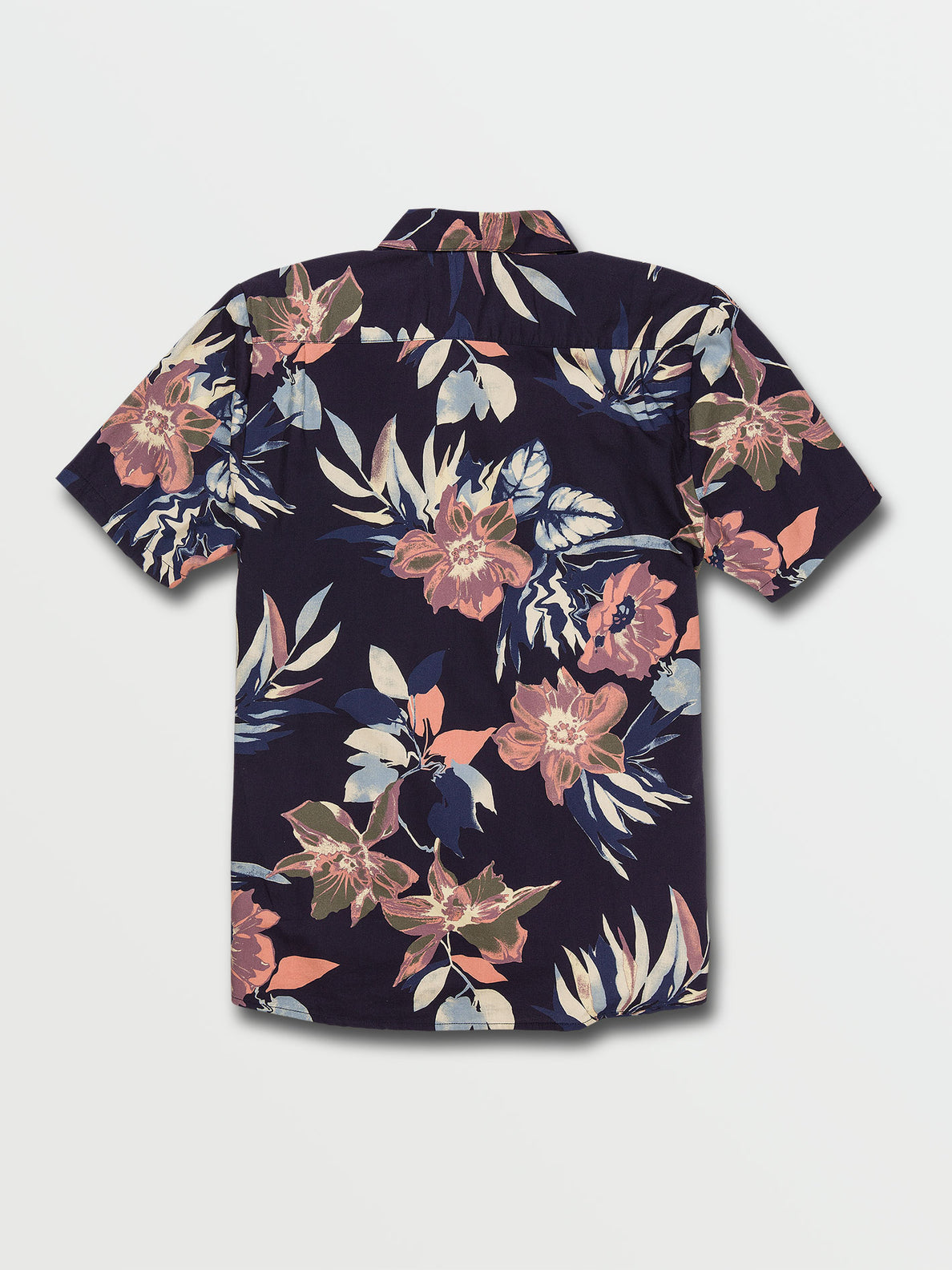 Marble Floral Short Sleeve Shirt - Navy (A0442105_NVY) [B]