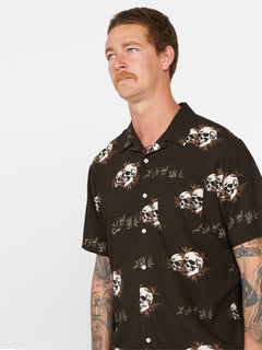 Rise And Stone Short Sleeve Shirt - Black (A0442200_BLK) [B]