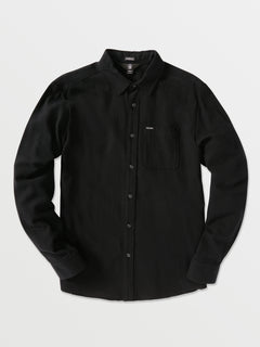 Caden Solid Long Sleeve Shirt - Black (A0532204_BLK) [F]