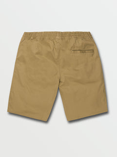 Cleaver Elastic Waist Stretch Shorts - Dark Khaki (A1002102_DKA) [B]