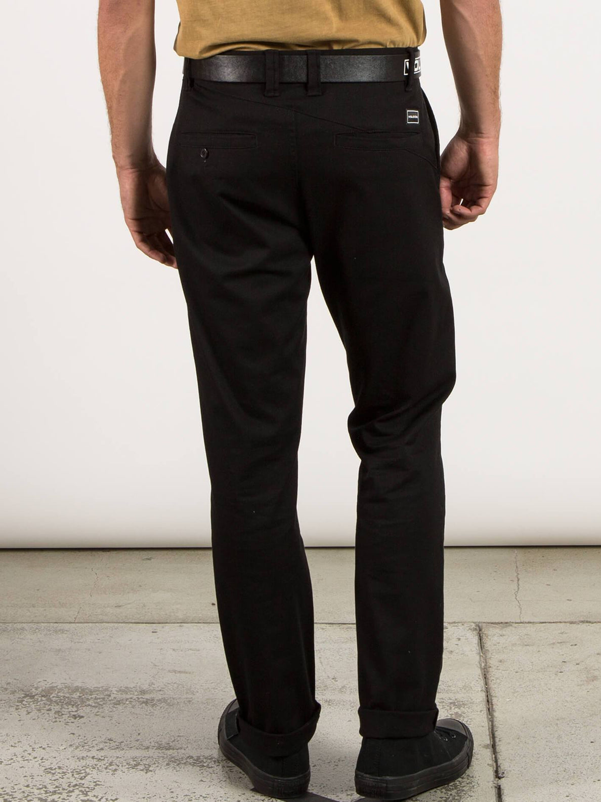 Frickin Modern Stretch Chino Pants In Black, Back View