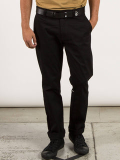 Frickin Modern Stretch Chino Pants In Black, Front View