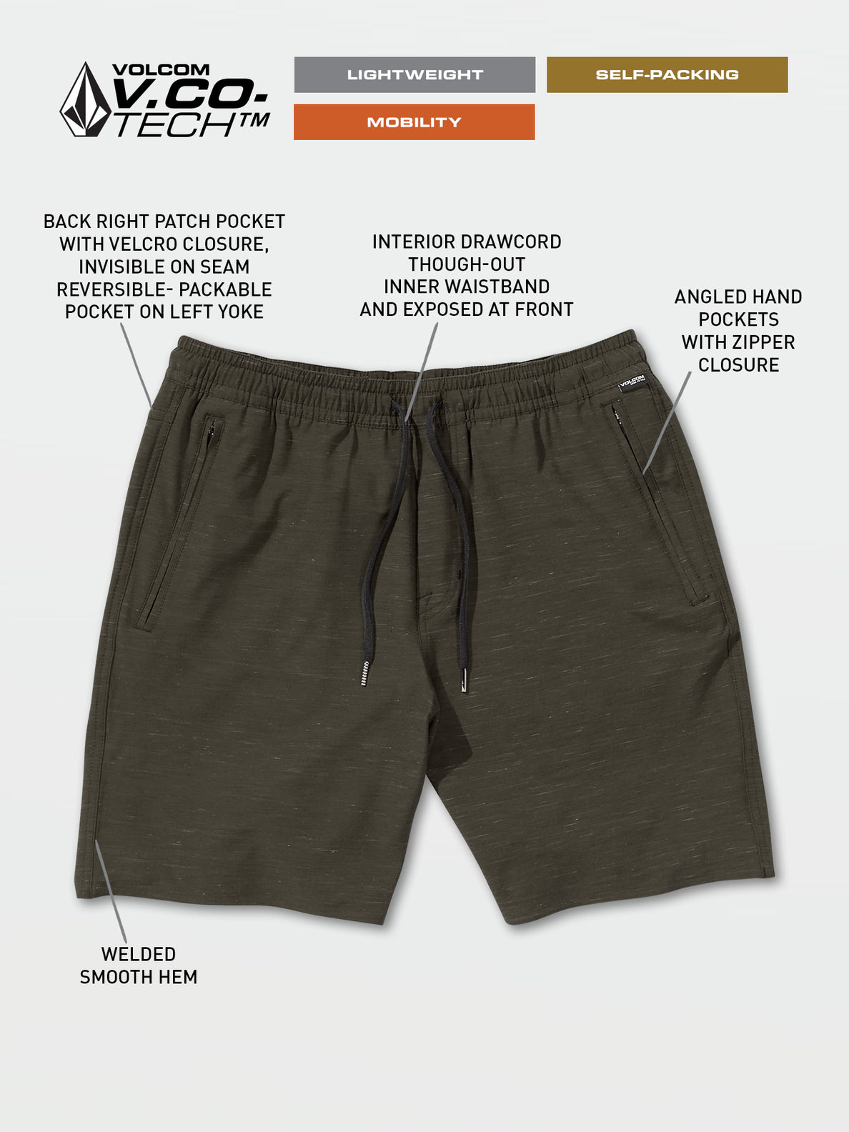 Wrecpack Hybrid Shorts - Black – Volcom US
