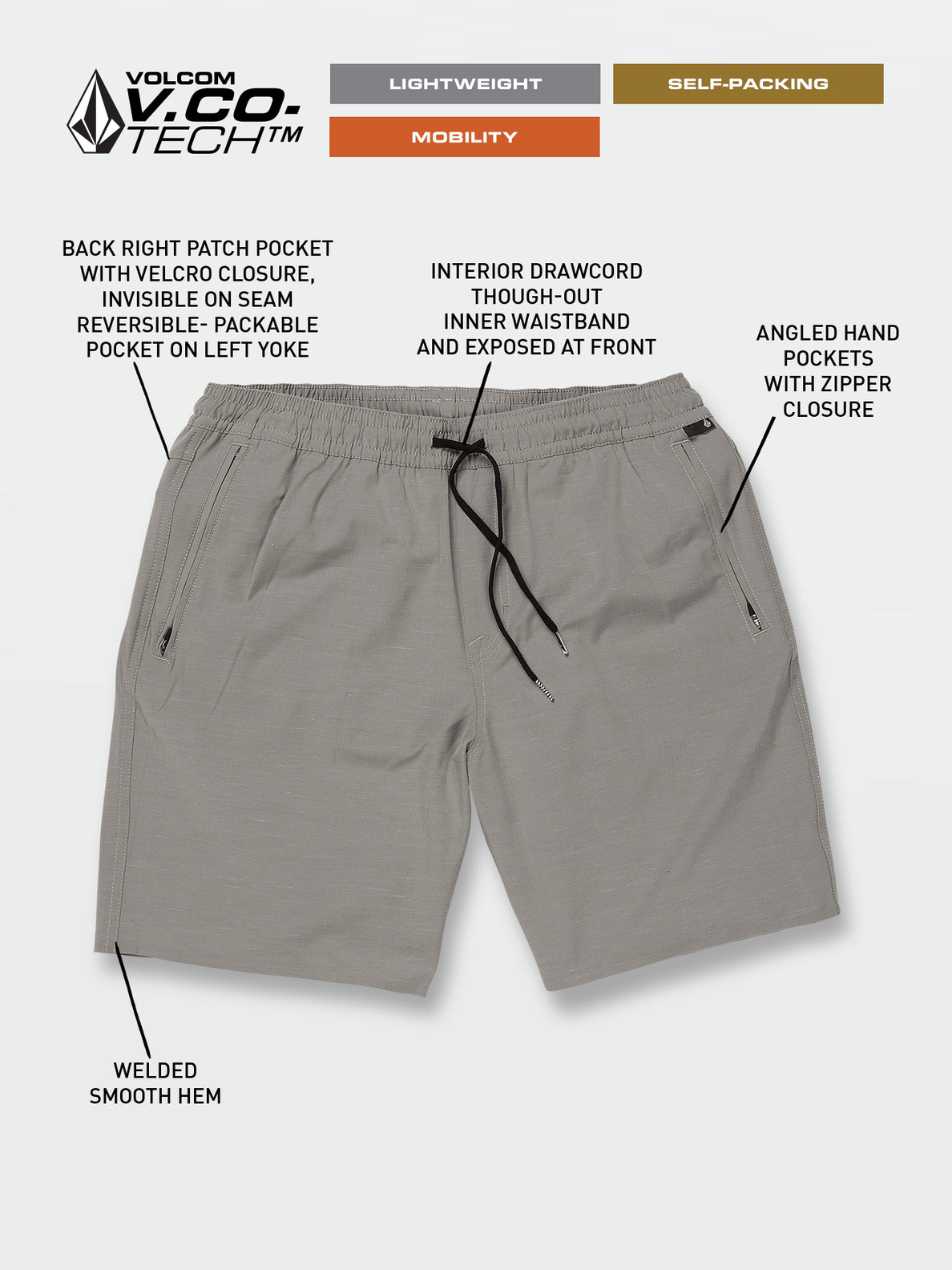 Wrecpack Hybrid Shorts - Moonbeam