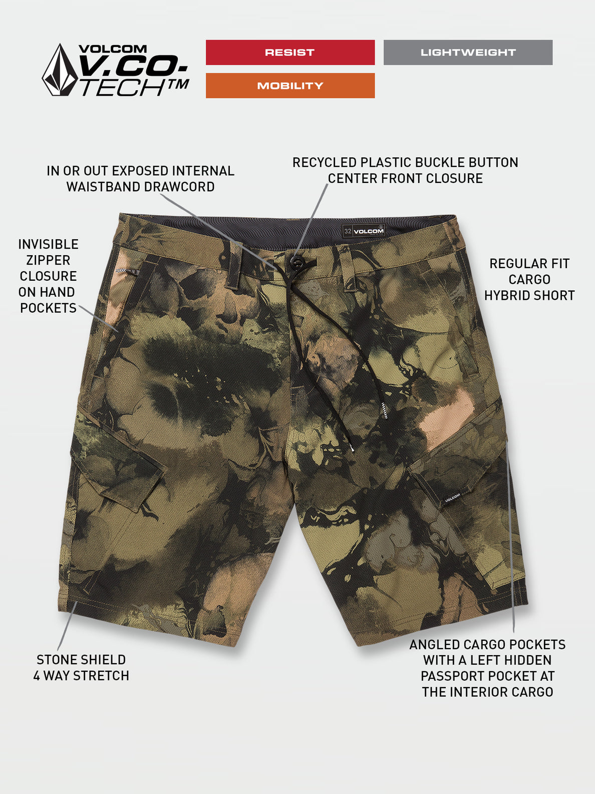 Country Days Hybrid Shorts - Old Mill