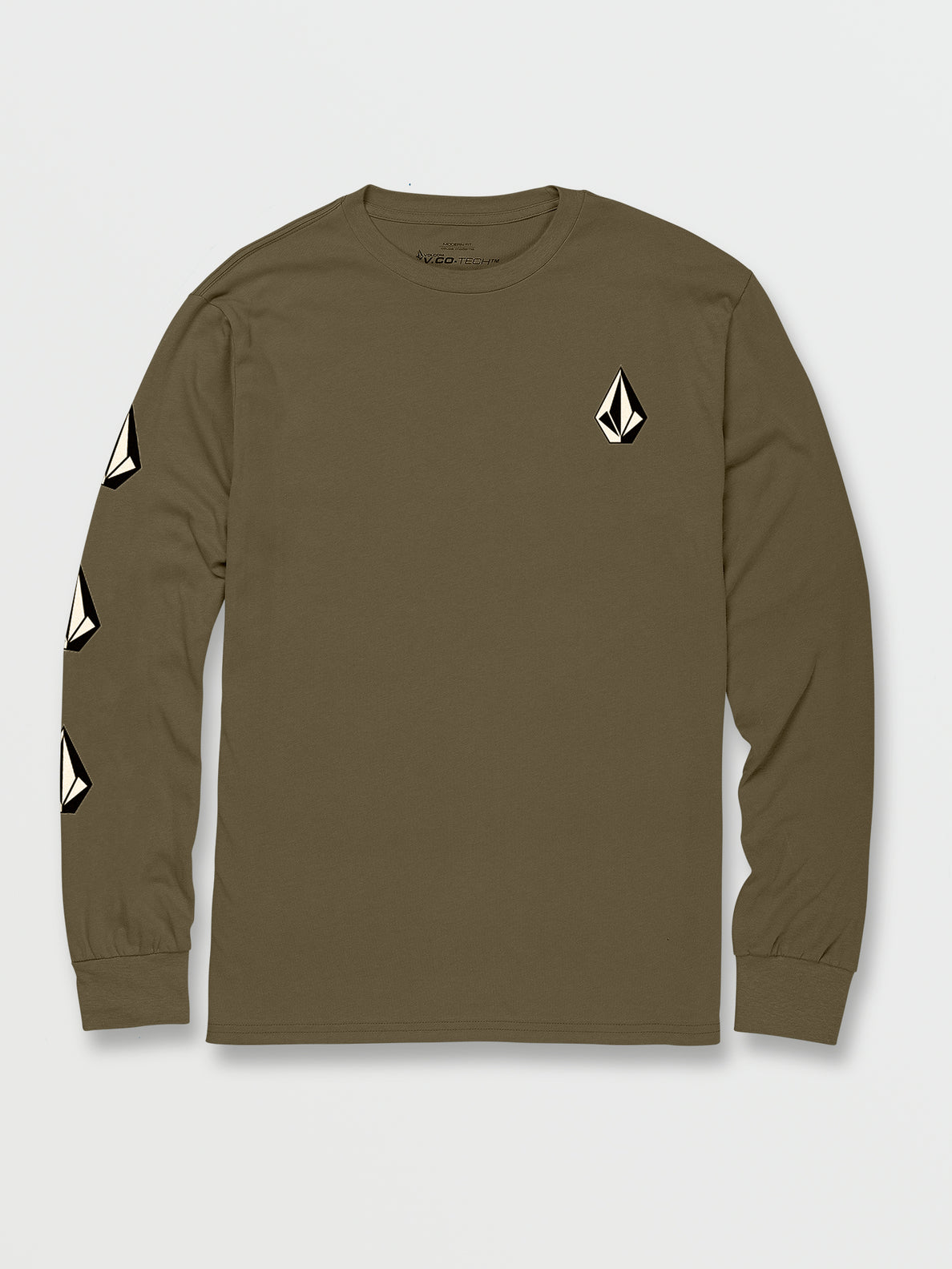 Iconic Stone Long Sleeve Tee - Military (A3632200_MIL) [F]