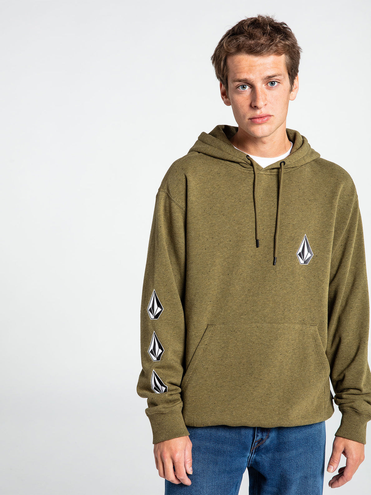 Iconic Stone Plus Pullover Hoodie - Martini Olive (A4142106_MTO) [1]
