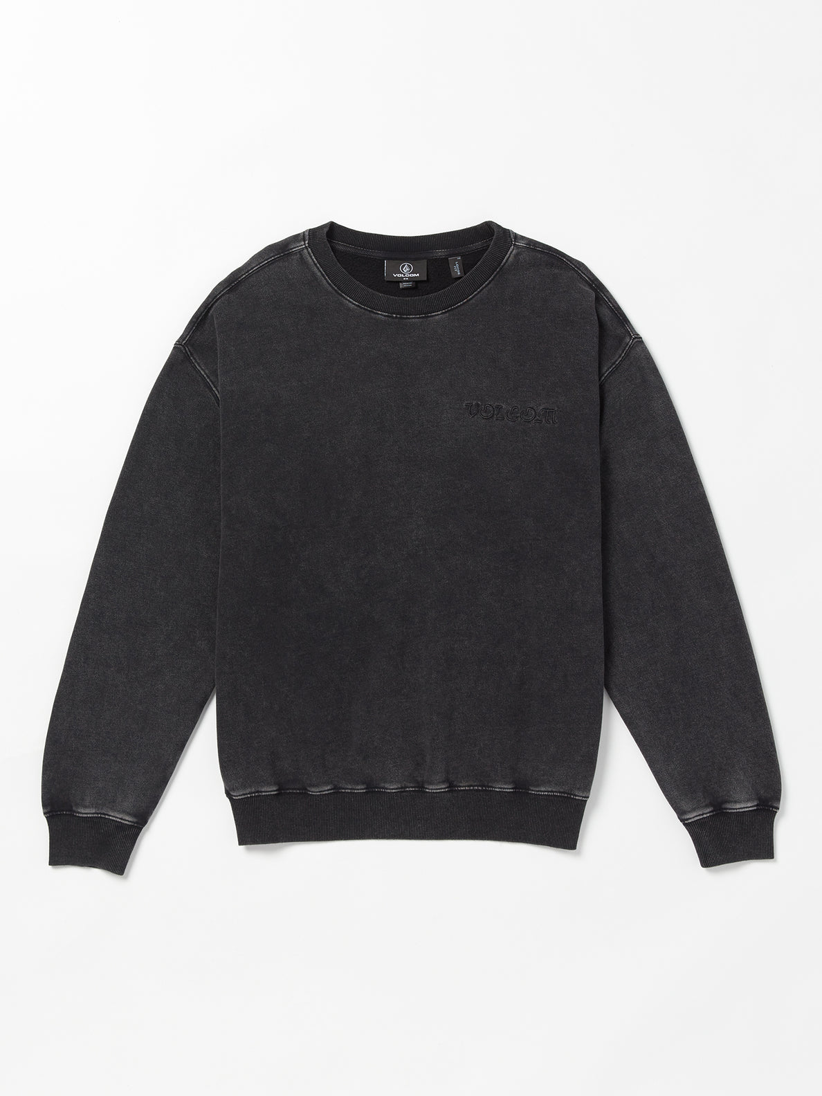 Acid Wall Crew Pullover Sweatshirt - Black (A4632301_BLK) [F]