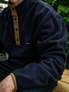 Switch Case Mock-Neck Zip Sweatshirt - Navy