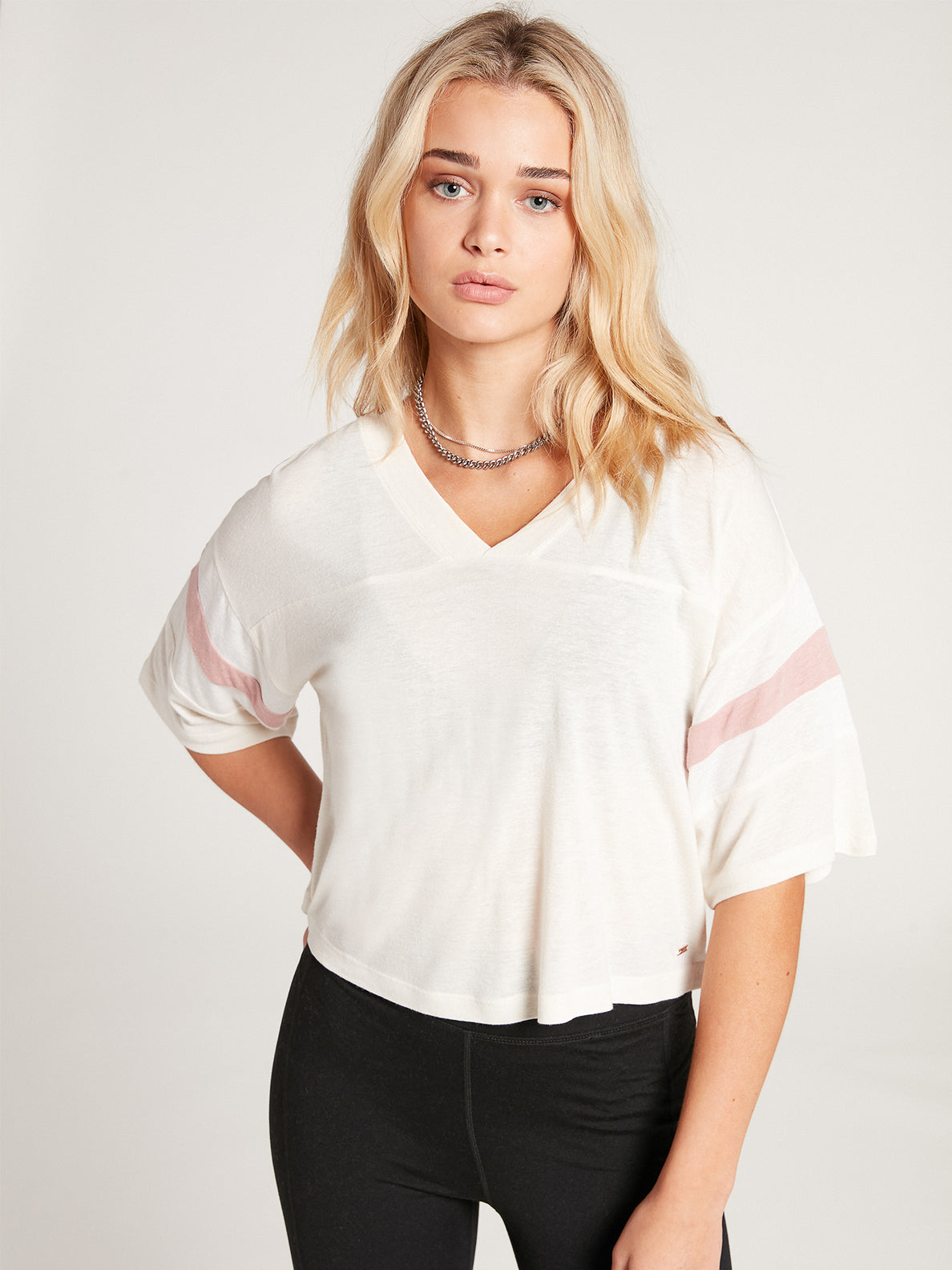 Lived In Lounge Cropped Short Sleeve Tee - Cloud (B0132101_CLO) [1]