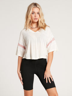 Lived In Lounge Cropped Short Sleeve Tee - Cloud (B0132101_CLO) [F]