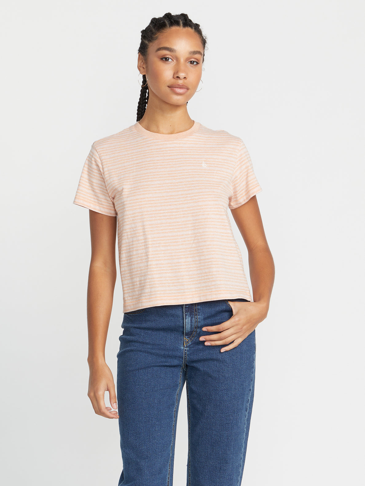 Halite Stripe Short Sleeve Shirt - Clay (B0132307_CLY) [F]