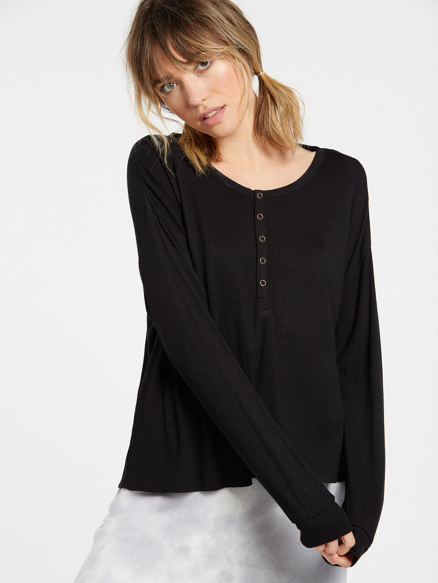 Lived In Lounge Thermal Long Sleeve - Black – Volcom US