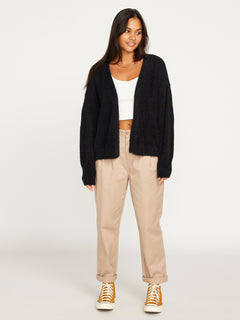 Lived in Lounge Throw Sweater - Black (B0712300_BLK) [F]