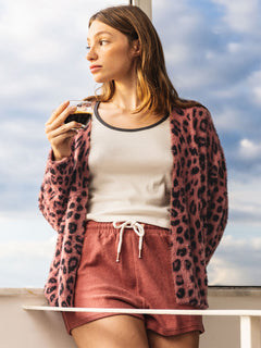 Lived in Lounge Throw Sweater - Leopard