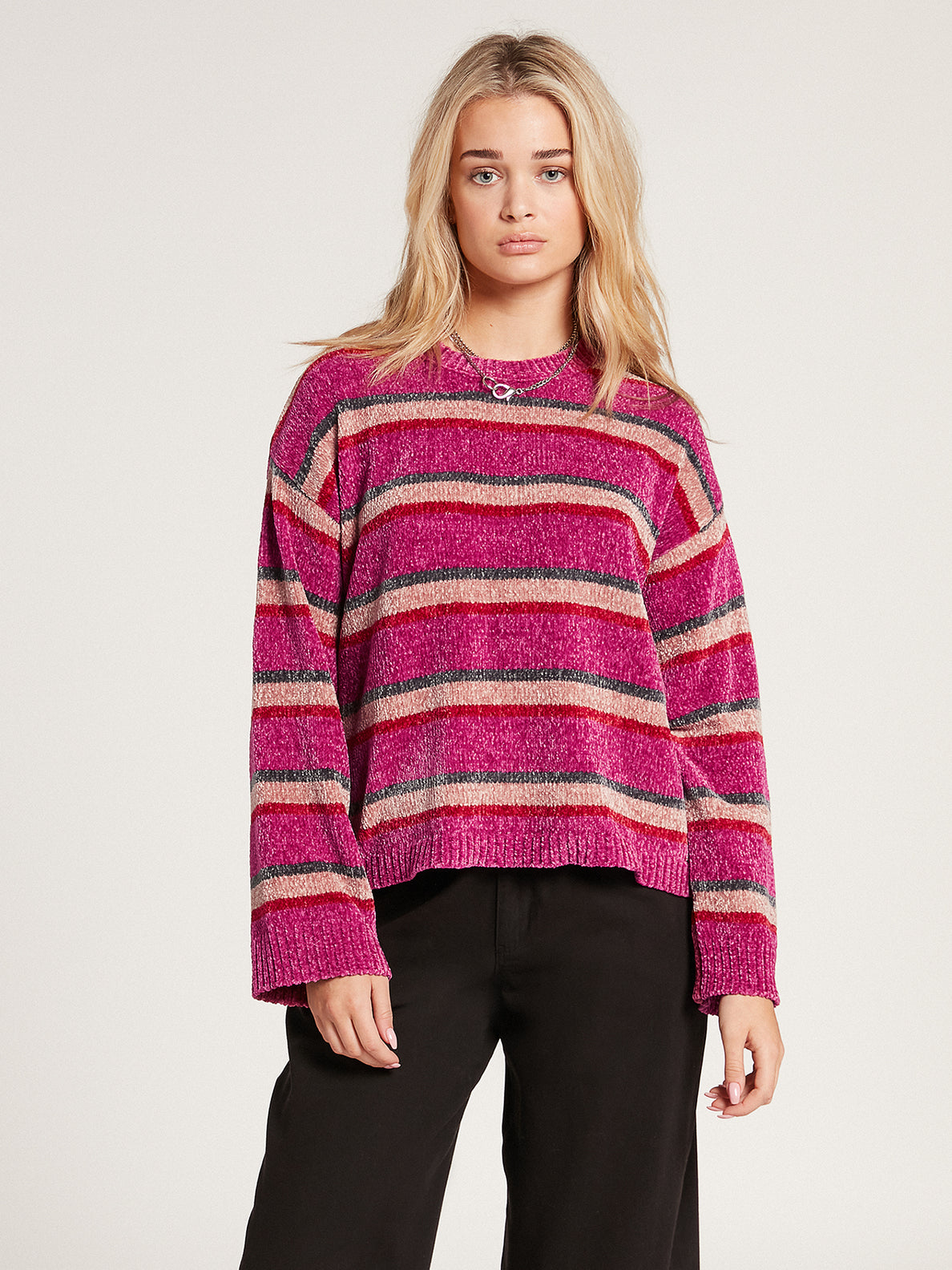 Bubble Tea Striped Sweater - Acai (B0732000_ACI) [F]