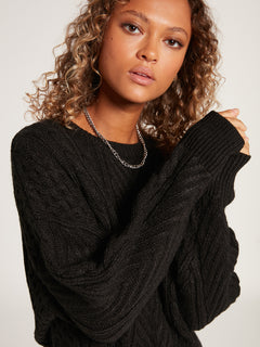 Cabled Babe Sweater - Black (B0742002_BLK) [2]