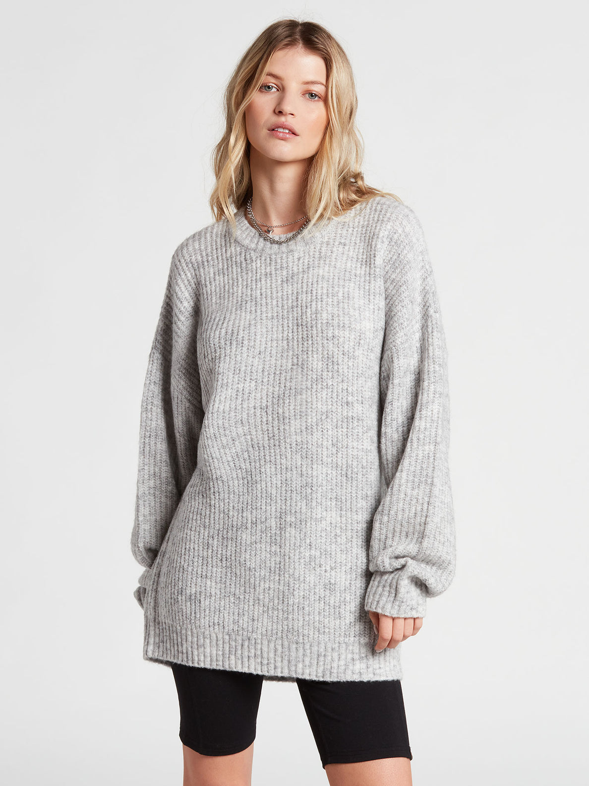Fresh Fuzz Sweater - Heather Grey (B0742006_HGR) [F]