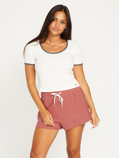 Lived in Lounge Fleece Shorts - Rosewood (B0912307_ROS) [F]