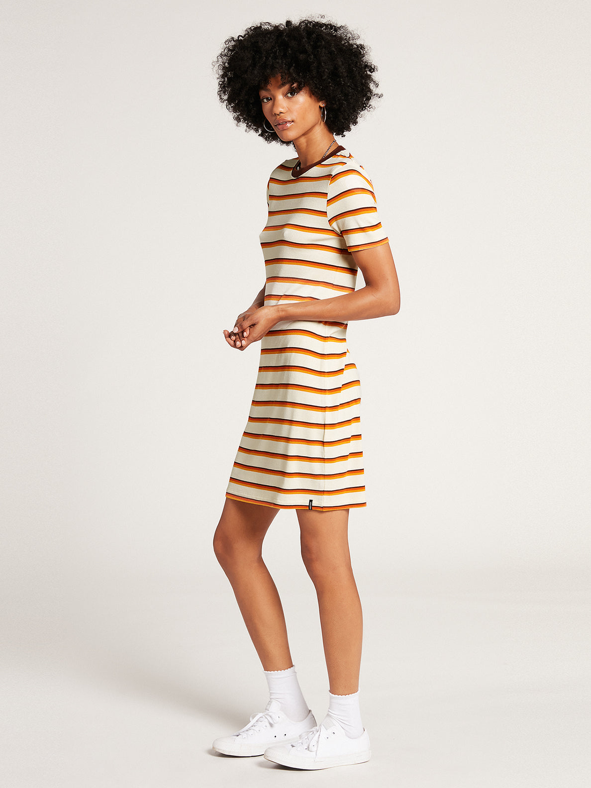 Avoid the Void Striped T-Shirt Dress - Multi (B1332100_MLT) [1]