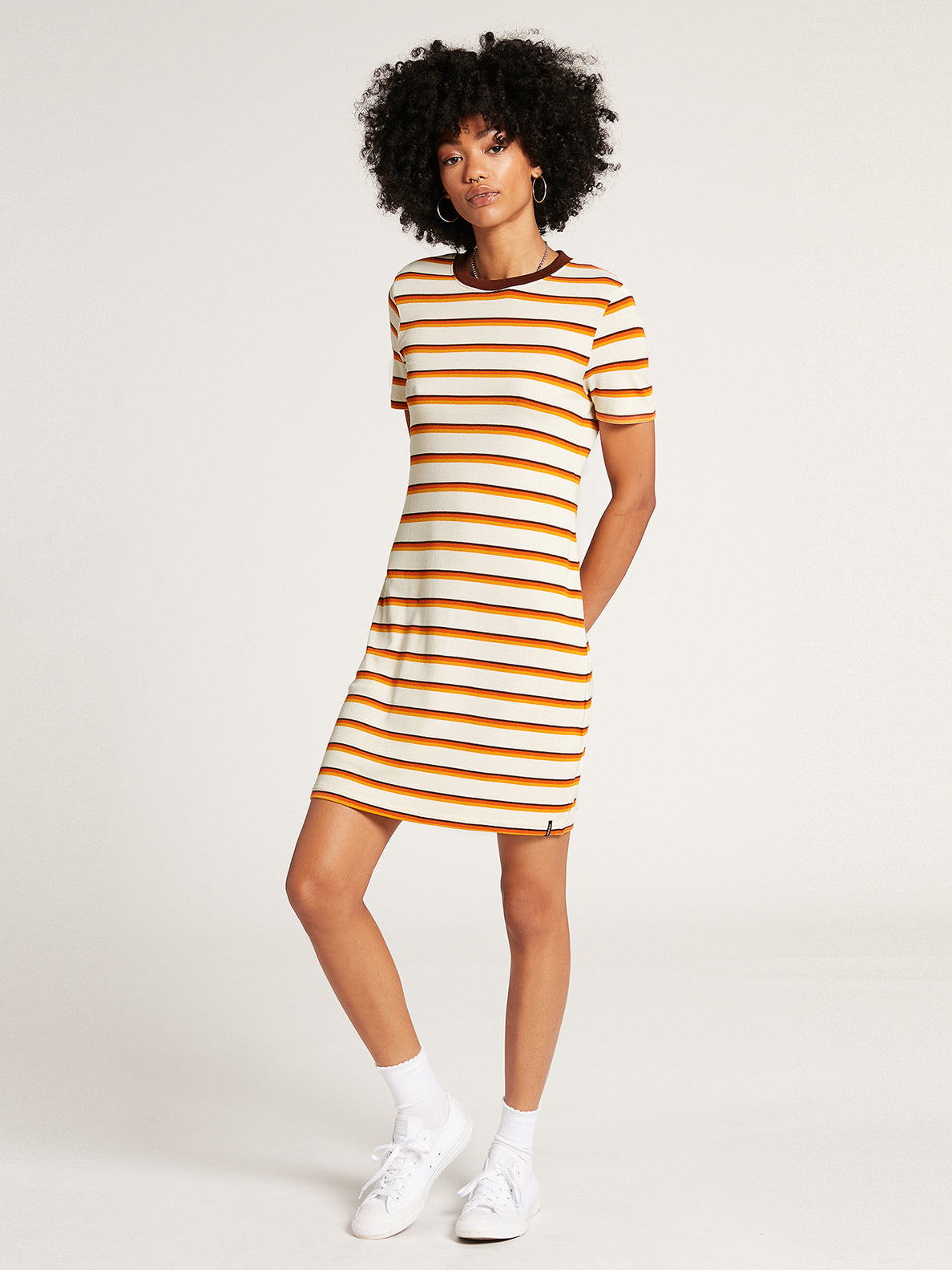 Avoid the Void Striped T-Shirt Dress - Multi (B1332100_MLT) [F]