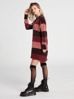Bubble Tea Sweater Mini Dress - Black Plum (B1342009_BPM) [1]