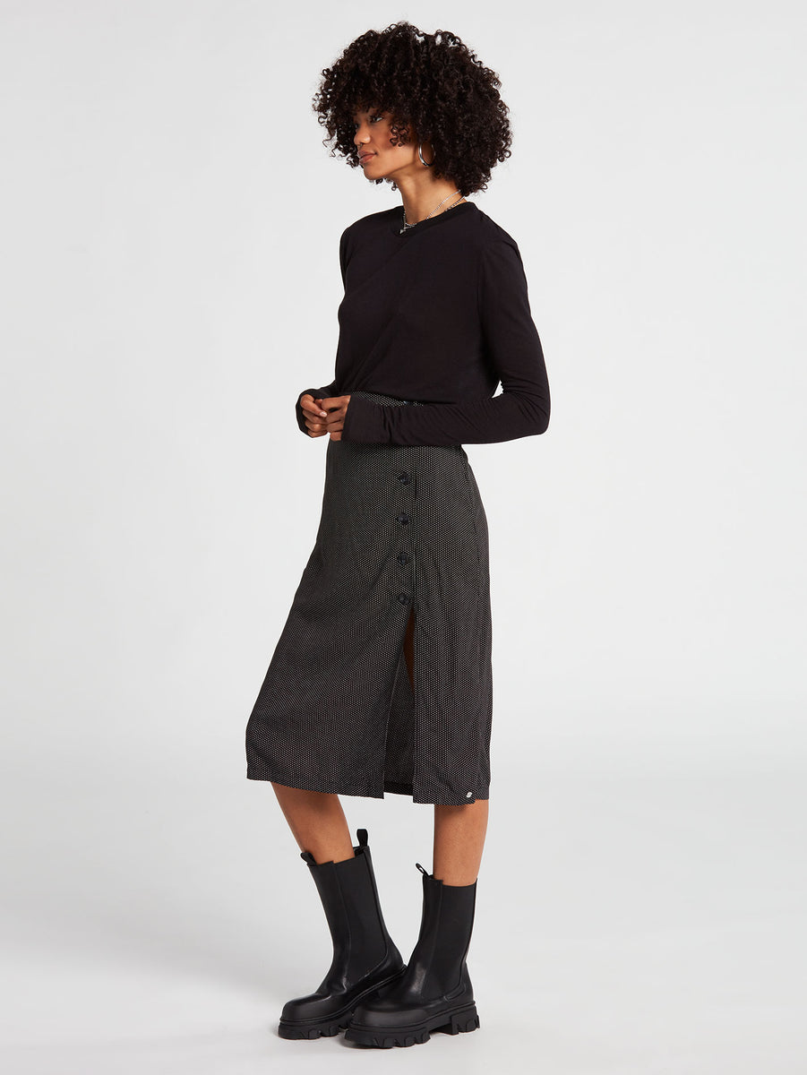 Call In Slick High Waisted Midi Skirt - Dot – Volcom US