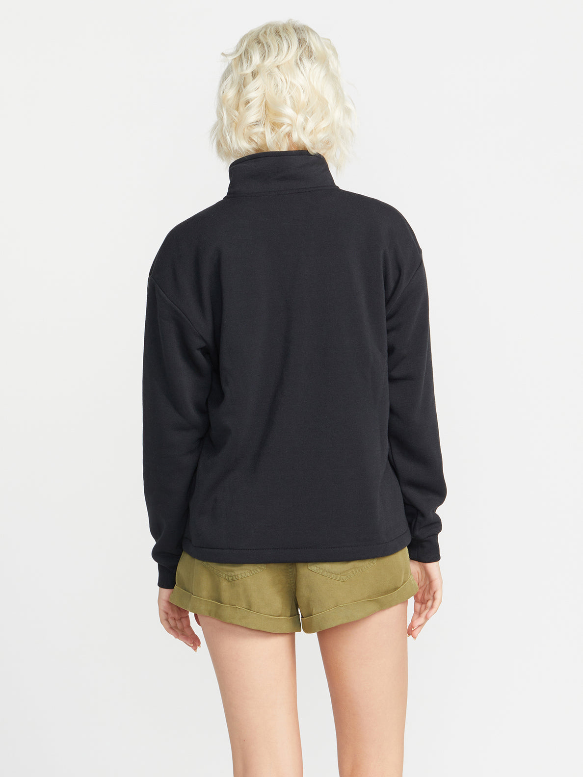 Stone Stacked Mock Neck Pullover Sweatshirt - Black Out (B4112202_BKO) [B]