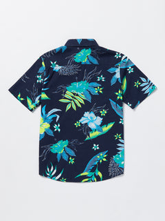 Big Boys Sunriser Floral Short Sleeve Shirt - Navy (C0432302_NVY) [B]
