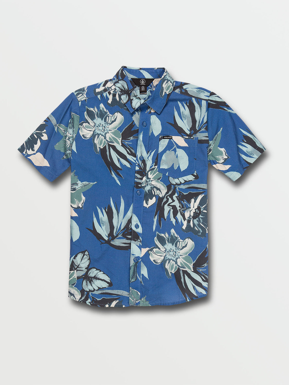 Big Boys Marble Floral Button Up Short Sleeve Shirt - Riverside