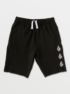 Big Boys Iconic Stone Fleece Shorts - Black (C1032102_BLK) [1]