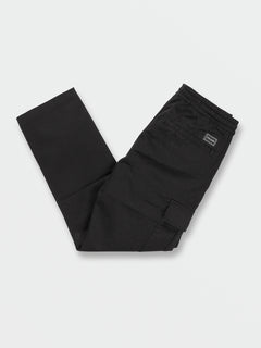 Big Boys March Cargo Elastic Waist Pants - Black (C1212330_BLK) [B]