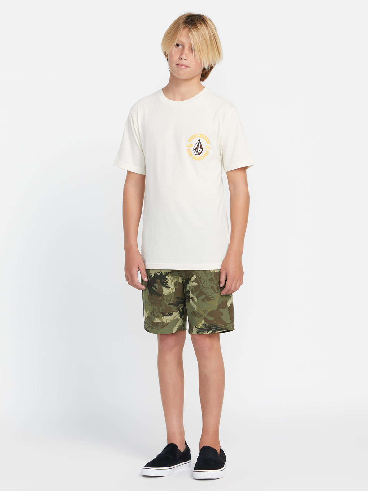 Big Boys Elastic Waist Printed Hybrid Shorts - Army (C3232331_ARM) [40]