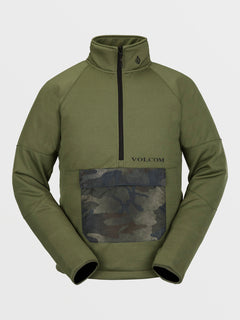 Mens Tech Fleece Pullover - Military (G4152400_MIL) [F]