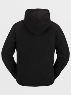 Mens Polar Fleece Hooded 1/2 Zip Pullover - Black (G4152401_BLK) [B]